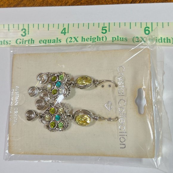 Genuine Austrian Crystal Silver Chandelier Earrings – New, Elegant & Dramatic - Picture 4 of 5